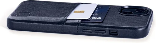 Vista 8 de Dockem Funda tipo cartera para iPhone 13 con placa de metal integrada para montaje magnético y 2 bolsillos para tarjetas de crédito: Exec M2, piel