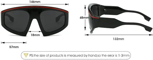 Vista 4 de COTIA Gafas de sol con visera de escudo de moda, gafas de sol de gran tamaño a prueba de viento, gafas de sol de una pieza con marco grande