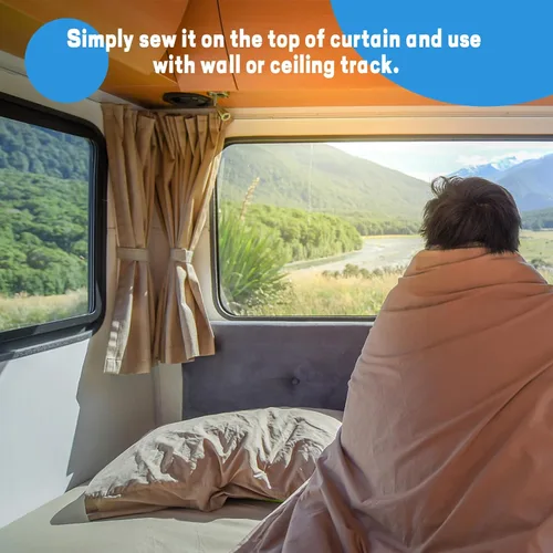 Vista 6 de Cinta deslizante transparente para caravanas, deslizantes para cortinas de caravana de 1/2 pulgada, 72 pulgadas, cinta deslizante de cortina A115