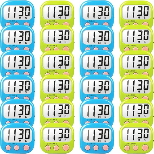 Vista 20 de Temporizadores de aula para profesores y niños, temporizador digital magnético grande, suministros para profesores, paquete de 2, azul y verde