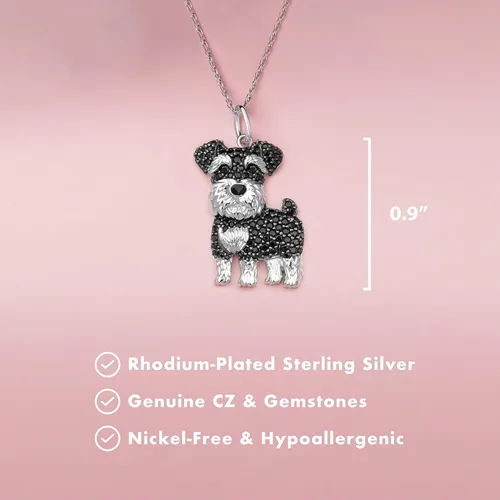 Vista 5 de Regalos para el día de San Valentín para ella, collar con colgante de raza de perro SCAMPER & CO para mujeres y niñas, dije de cachorro de piedra