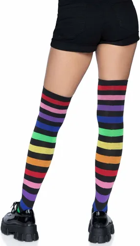 Vista 2 de Leg Avenue Women's Rainbow Pride Festival Thigh Highs Socks