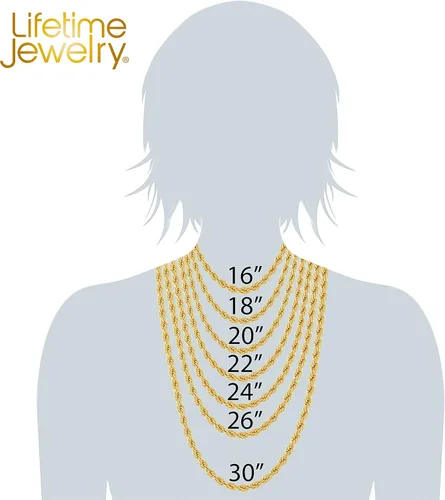 Vista 9 de LIFETIME JEWELRY Collar de cadena de eslabones cubanos Miami Curb de 0.354in, chapado en oro de 24 quilates, Chapado en oro, No es una piedra