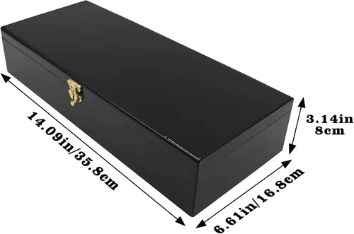 Vista 6 de Bandeja de moneda con cerradura de acrílico negro, organizador de dinero de 5 compartimentos para efectivo, caja de almacenamiento de dinero