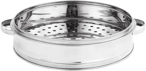 Vista 4 de Bandeja de vapor de acero inoxidable para cocinar saludablemente verduras, carne y alimentos para bebés (6.3 in vaporizador)