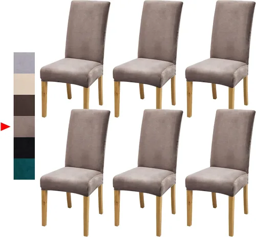 Vista 121 de Fundas para Sillas de Comedor, Juego de Fundas para Sillas de Comedor de 4 Piezas, Fundas Elásticas para Sillas de Cocina, Fundas para Sillas