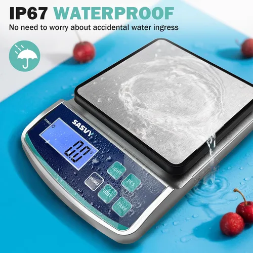 Vista 2 de Balanza Digital de Laboratorio 5000g x 0.1g oz/lb/g/kg Balanza Electrónica de Precisión Científica, Analítica para Laboratorio, Joyería, Cocina