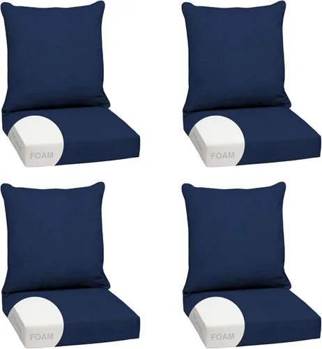 Vista 51 de Arden - Juego de cojines de asiento profundo para exteriores, espuma, 24x24, aguamarina