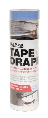 Vista 9 de Easy Mask Tape & Drape - Película adhesiva preadhesiva con cinta de uso general, 22 pulgadas x 100 pies