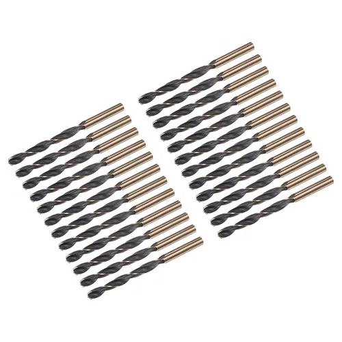 Vista 34 de uxcell Brocas Jobber de 0.118 in (0,118 pulgadas) de nitruro negro y oro recubierto de titanio M2 de alta velocidad (HSS) Brocas helicoidales
