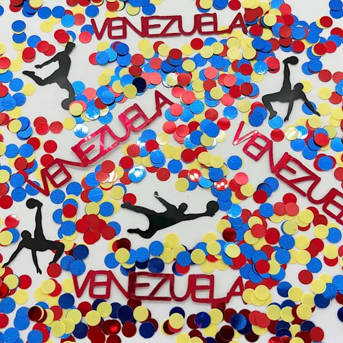 Vista 19 de Copa Mundial de Confeti - Estados Unidos, jugador de fútbol, pelota roja, blanca, azul - 2 bolsas de media onza (1 oz) #3386