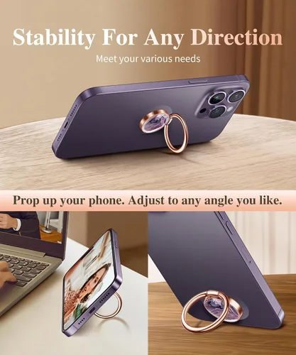 Vista 7 de GVIEWIN - Soporte de anillo para teléfono celular de mármol, agarre de metal con rotación de 360° Compatible con iPhone 17/16/15/14/Pro/Plus