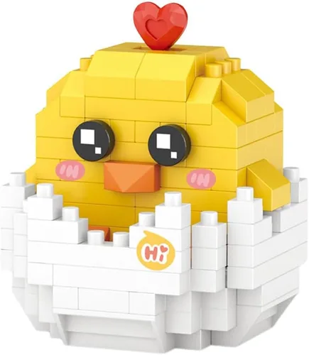 Vista 5 de Aetheria Mini bloques de pollito, juego de animales de construcción, 150 piezas, decoración creativa para el hogar, ladrillos de construcción