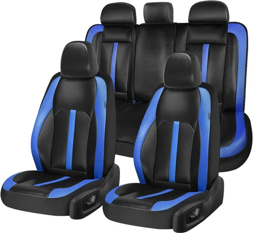Vista 10 de Coverado Fundas universales de cuero para asientos delanteros, paquete de 2 fundas de asiento para SUV, camioneta, sedán, interior de vehículos