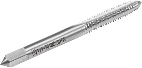 Vista 3 de uxcell Macho de la máquina 1/4-20 UNC rosca 2B clase 3 flautas de alta velocidad tornillo de acero roscado herramienta de roscar 2 unids