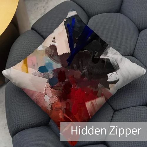 Vista 4 de Berkin Arts Fundas de almohada cuadradas decorativas para casa de campo, diseñadas con diseño abstracto de mármol, mezcla de poliéster, paquete