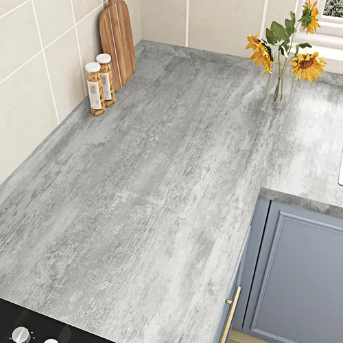 Vista 5 de WESTICK Papel de contacto de madera gris para encimeras, papel tapiz de madera gris, autoadhesivo, impermeable, papel de contacto de grano de madera
