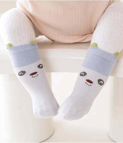 Vista 2 de Calcetines antideslizantes para bebés, calcetines de dibujos animados antideslizantes con puños para niñas, niños y recién nacidos, 6 pares