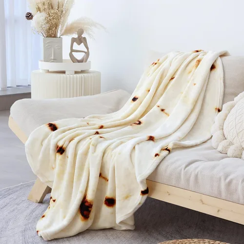 Vista 2 de Bnuitland Burritos - Manta de tortilla de 300 GSM, regalo divertido gigante de doble cara, realista, súper suave, manta de comida para niños