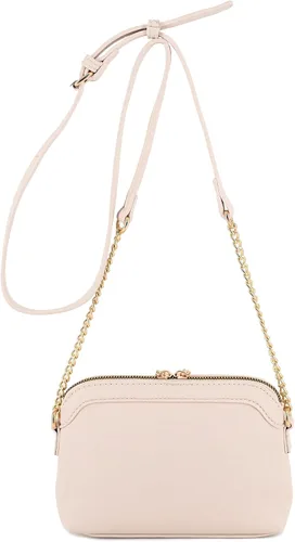 Vista 4 de Bolso cruzado pequeño con dos borlas con correa de cadena, bolso pequeño para mujer