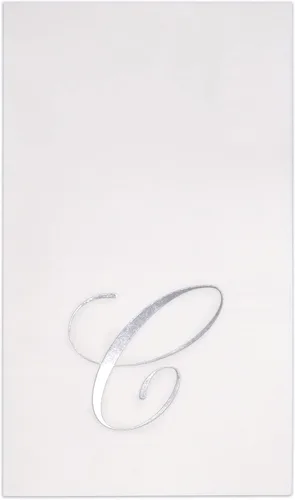 Vista 14 de Gift Boutique 100 Servilletas Blancas para Invitados con Monograma Plateado Letra S Paquete de Papel Desechable Elegante Servilleta de Mano