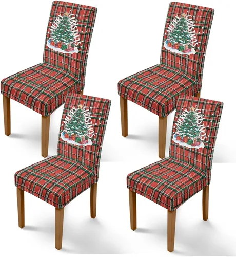 Vista 62 de Rnyleeg Fundas de silla de Navidad para sala de estar, diseño de muñeco de nieve azul, estampado de pájaros, fundas para sillas de comedor, 1