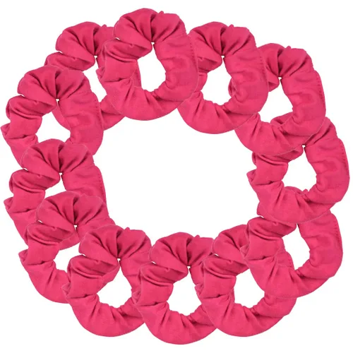Vista 7 de Paquete de 12 ligas sólidas para el cabello (negro) One Dozen Matching Hair Ties, Soft Cotton Fabric, Gentle No-Crease Hold, Great for Teams