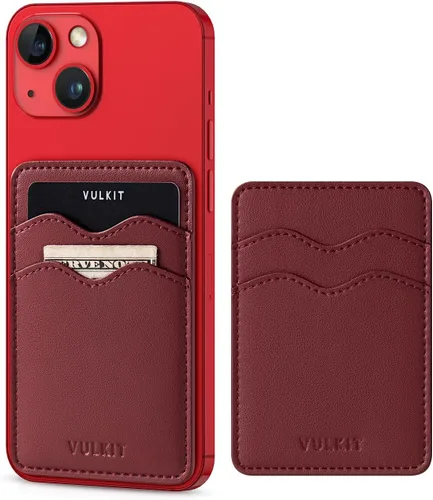 Vista 25 de VULKIT Soporte adhesivo para tarjetas Compatible con iPhone, cartera de cuero para teléfono celular, estuche para tarjetas de crédito, adhesivo