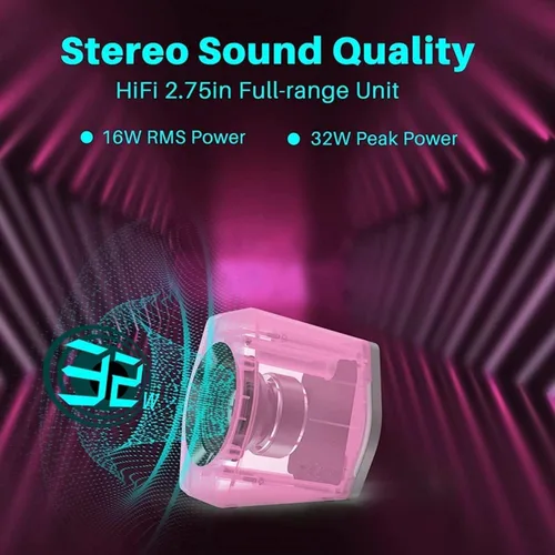 Vista 4 de Edifier G2000 32W Altavoces de PC para Computadora de 32W para Gaming en Escritorio PC Laptop Mac Computadora Woofer Altavoces Bluetooth USB Rosa