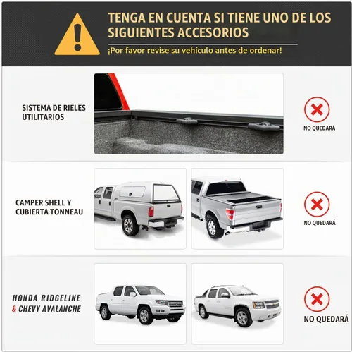 Vista 5 de Modelo APX2502-BLK - Escalera de aluminio para camioneta de perfil bajo con topes de carga Negro - Altura de fijación
