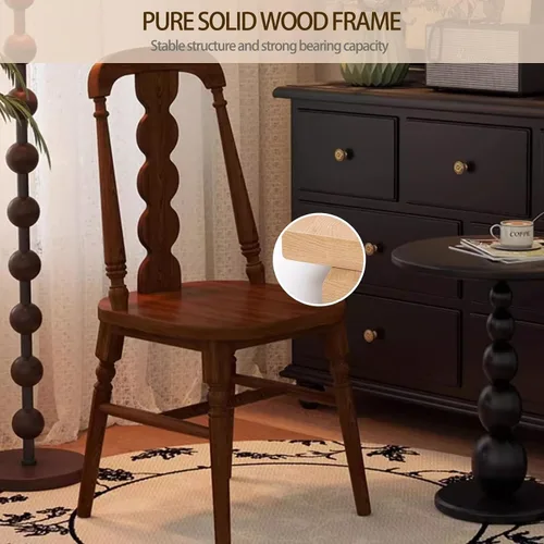 Vista 3 de Sillas de cocina tapizadas de madera maciza, sillas de comedor con marco de madera de fresno, silla de sala de estar para comedor, estudio, sala