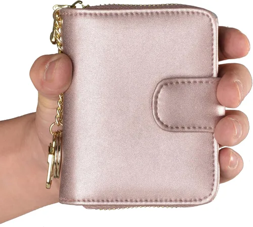 Vista 7 de Beurlike billetera de cuero, con tarjetero con bloqueo RFID, organizador, billetera segura para mujer