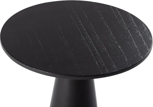Vista 8 de COZAYH Mesa auxiliar pequeña con pedestal de granja, mesa redonda de Martini, soporte de madera para plantas, mesa rústica para bebidas