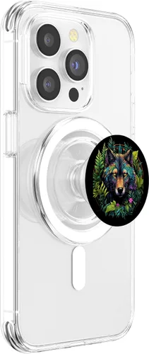 Vista 3 de Wolf Boho Native American Wolves Animal Wildlife PopSockets MagSafe PopGrip para iPhone