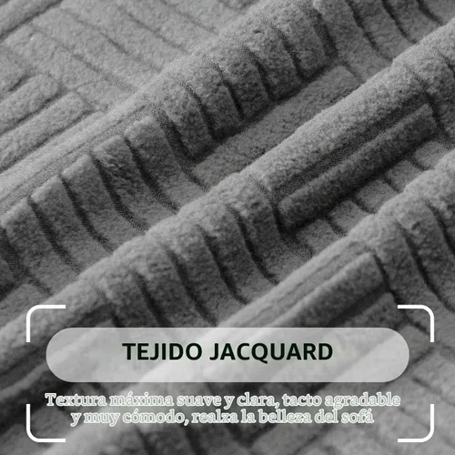 Vista 3 de Fundas de sofá reclinable de jacquard elástico de 7 piezas, funda de sofá esquinero de 5 asientos, en forma de L, fundas de sofá reclinable