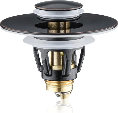 Vista 17 de Tapón Universal para Lavabo de Baño - Filtro de Drenaje de Lavabo con Rebote, Tapón de Drenaje Emergente de Níquel Cepillado, Tapón de Fregadero