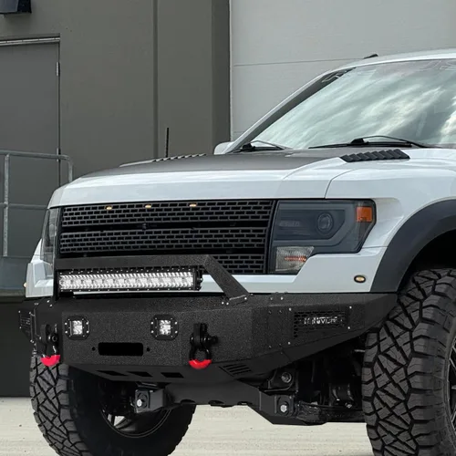 Vista 2 de VIJAY Parachoques delantero y trasero para Ford F150 Raptor SVT 2010-2014 con placa de cabrestante y luces