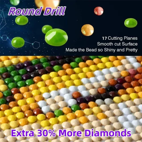 Vista 3 de Kits de pintura de diamantes para adultos, pintura de decoración de otoño por números para adultos, kit de bordado de lienzo para manualidades, arte