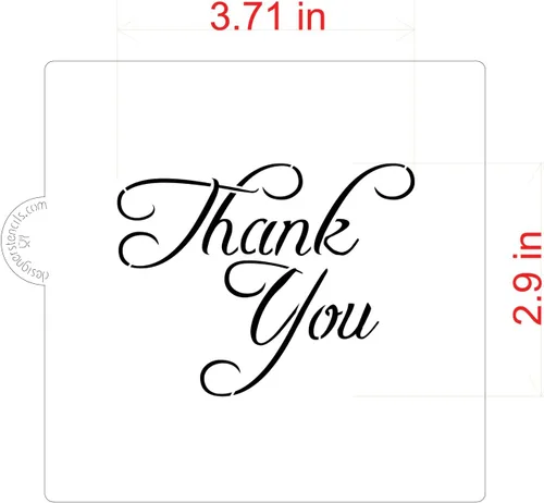 Vista 4 de Plantilla de galletas y manualidades de Thank You de Designer Stencils