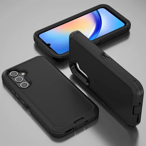 Vista 6 de Jiunai Funda para Samsung Galaxy A34, resistente, a prueba de golpes, de doble capa, protección de puerto, híbrida, resistente, para Samsung Galaxy