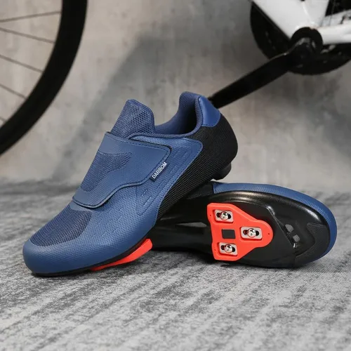 Vista 3 de Zapatos de ciclismo unisex compatibles con zapatos Peloton, zapatos de ciclismo de carretera para interiores para hombres y mujeres, preinstalados