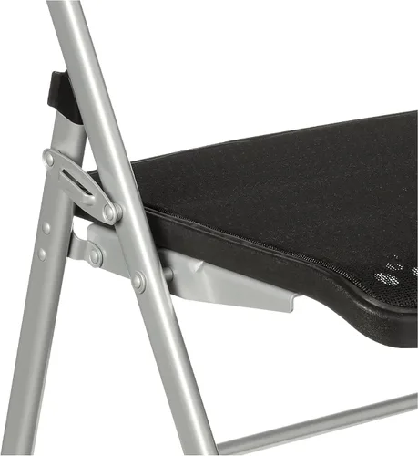 Vista 6 de Office Star ProGrid - Silla plegable de lujo transpirable para asiento y respaldo, paquete de 2, marco con acabado plateado