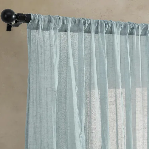Vista 5 de French Connection - Cortina para ventana, juego de 2 paneles, semitransparente, decoración moderna del hogar, cortinas para sala de estar, comedor