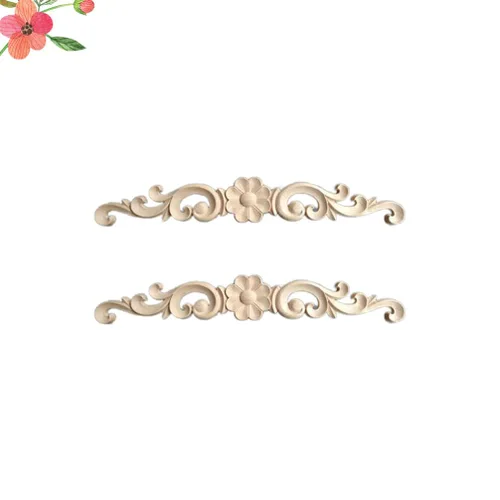 Vista 3 de 2 piezas de ménsulas para encimeras de puerta, apliques de madera para decoración de madera, incrustaciones de madera, muebles decorativos, marco