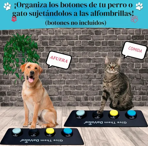 Vista 2 de DaVoice Tapete de botones de comunicación para perros y 36 puntos adhesivos (8 círculos) para entrenamiento de botones que hablan para mascotas