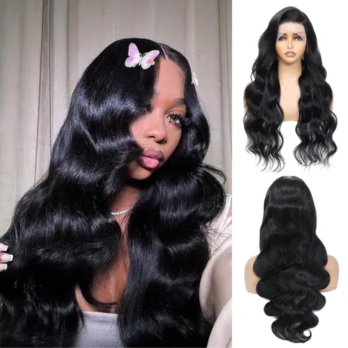 Vista 13 de ALHER Short Bob Wig Human Hair Small Cap Lace Front Wigs Straight, 13X4 Transparent Lace Frontal Wigs 180% Density for Women, Natural Color, Cap