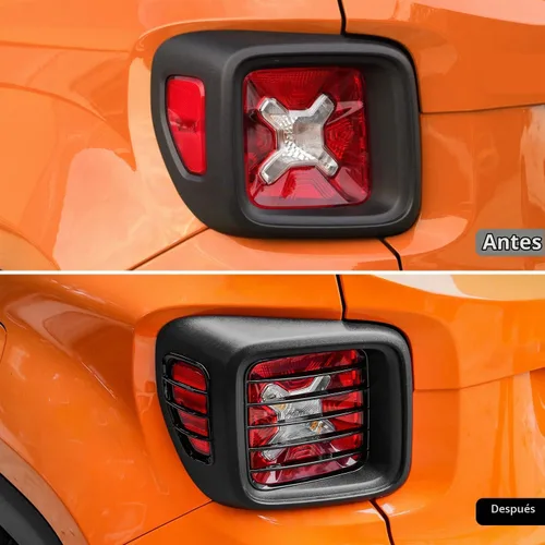 Vista 2 de Hoolcar Cubiertas de lámpara de luz trasera de ABS, protector de luz trasera para Jeep Renegade 2016-2021, Negro