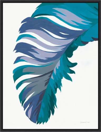 Vista 8 de Amanti Art Framed Canvas Wall Art 24x18 Retro Big Leaf I Cool by Danhui Nai, Framed Wall Art Canvas, Abstract Artwork, Traditional Decor, Medium