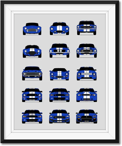 Vista 11 de Custom Car Posters Póster hecho a mano compatible con Shelby Evolution Print Wall Art Decor Best of Shelby Generations, multicolor, 8 x 10 pulgadas