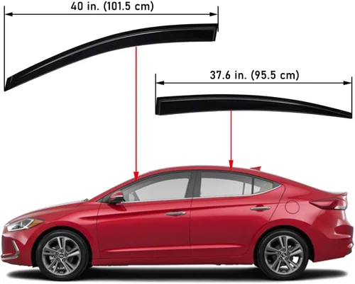 Vista 2 de Lightronic Visera de ventana de ventilación automática de montaje exterior extraduradera, se adapta a Hyundai Elantra 2017-2020